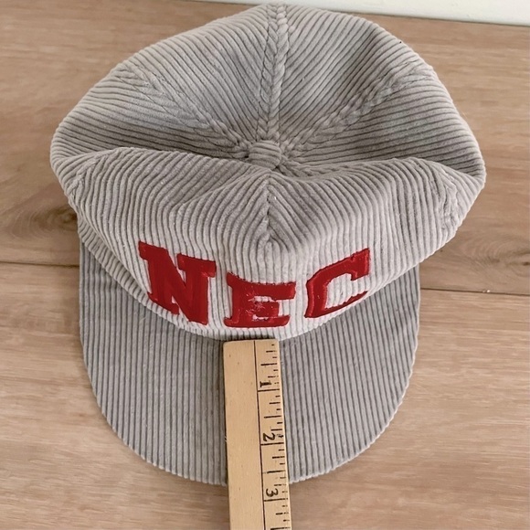 Vintage Grey Corduroy NEC New England College SnapBack Hat - Picture 9 of 10